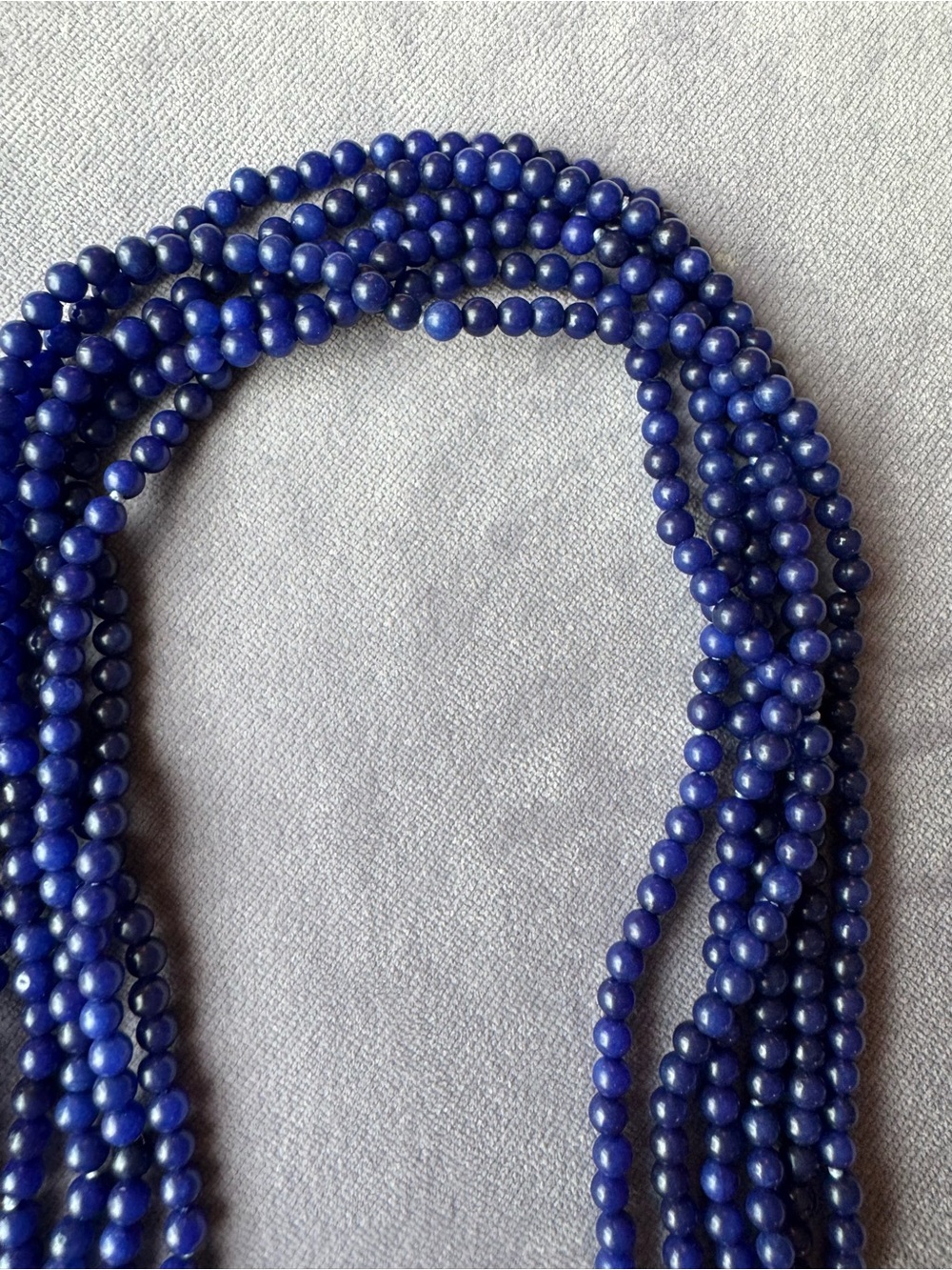 NWOT Polo Ralph Lauren Lapis Lazuli and Pearl Wrapt Necklace - Picture 4 of 10